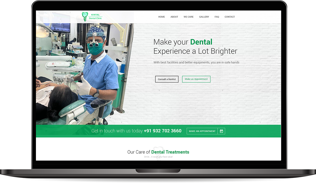 Kintal Dental Clinic - Home page Screen